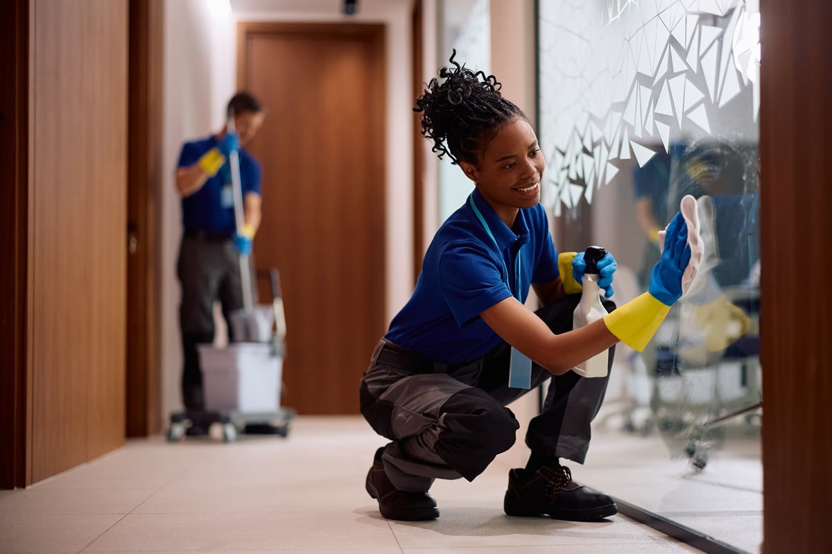 Cleaning team ready to assist